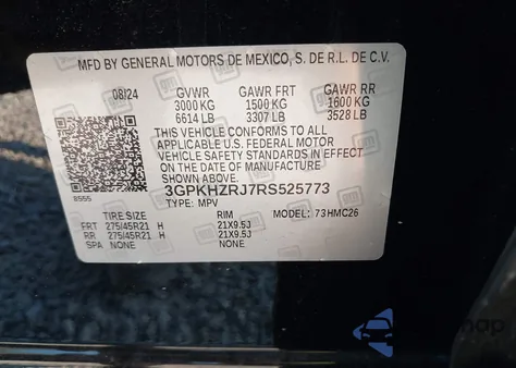 2024 Honda Prologue Elite z USA, uszkodzony, nr VIN 3GPKHZRJ7RS525773